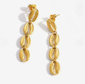 Gold Cowrie Shell Link Earrings